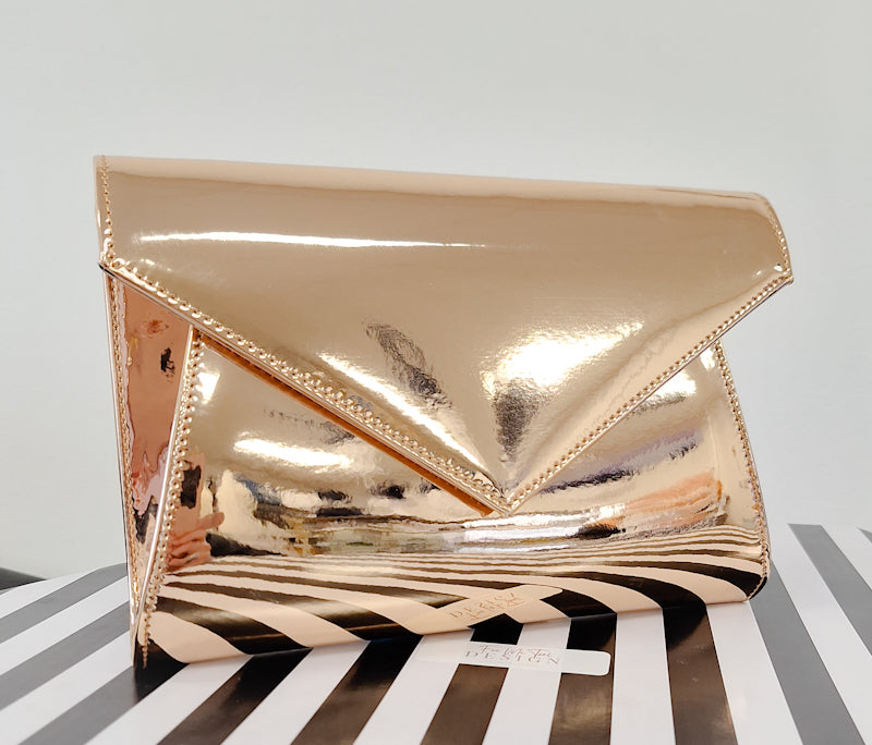 Rose Gold Metallic Clutch Bag