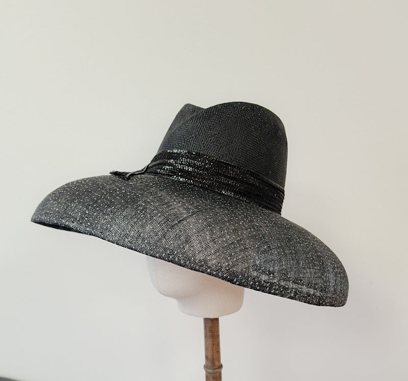 Black wide brimmed hat