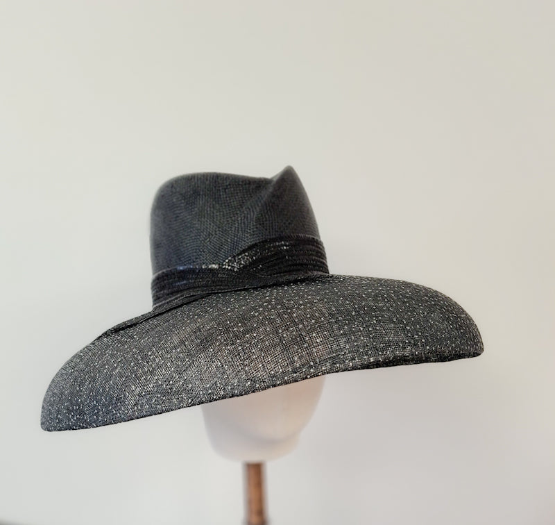 Black wide brimmed hat