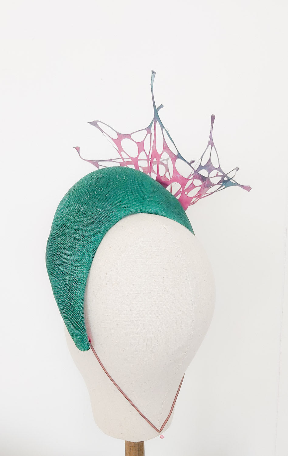 Spring Eternal - Green Sinamay Halo Crown - Fee McToal Millinery