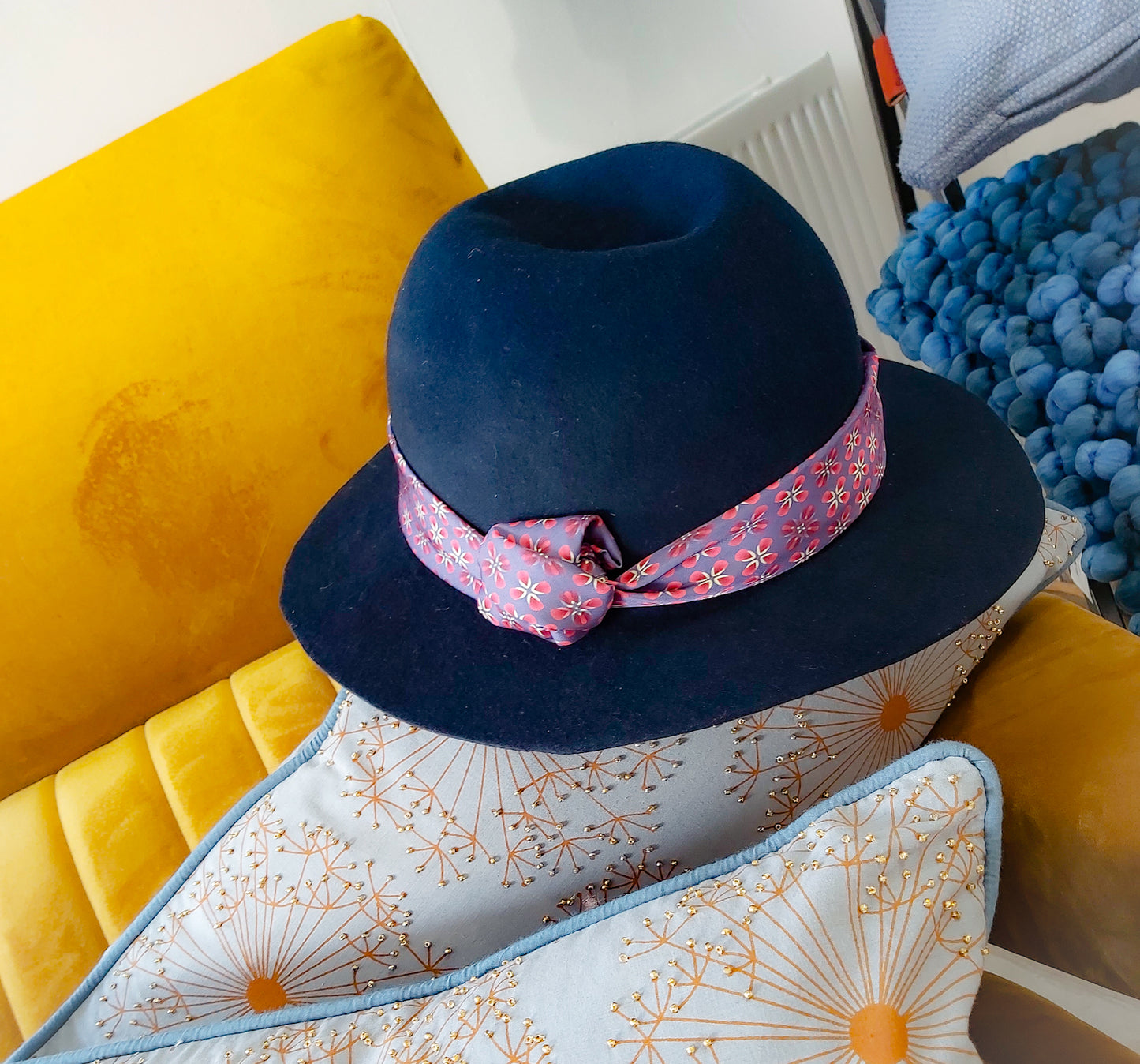 Sasha - Navy Felt Hat