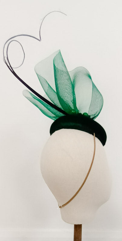 Rich Green Velvet Fascinator