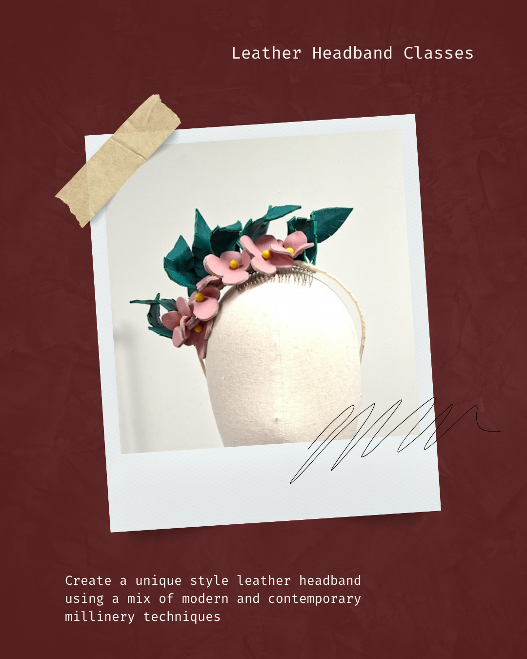 Leather Floral Headband
