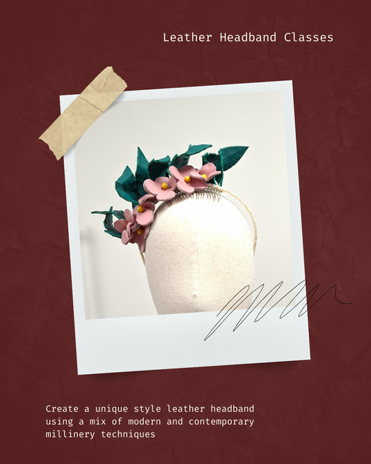 Leather Floral Headband