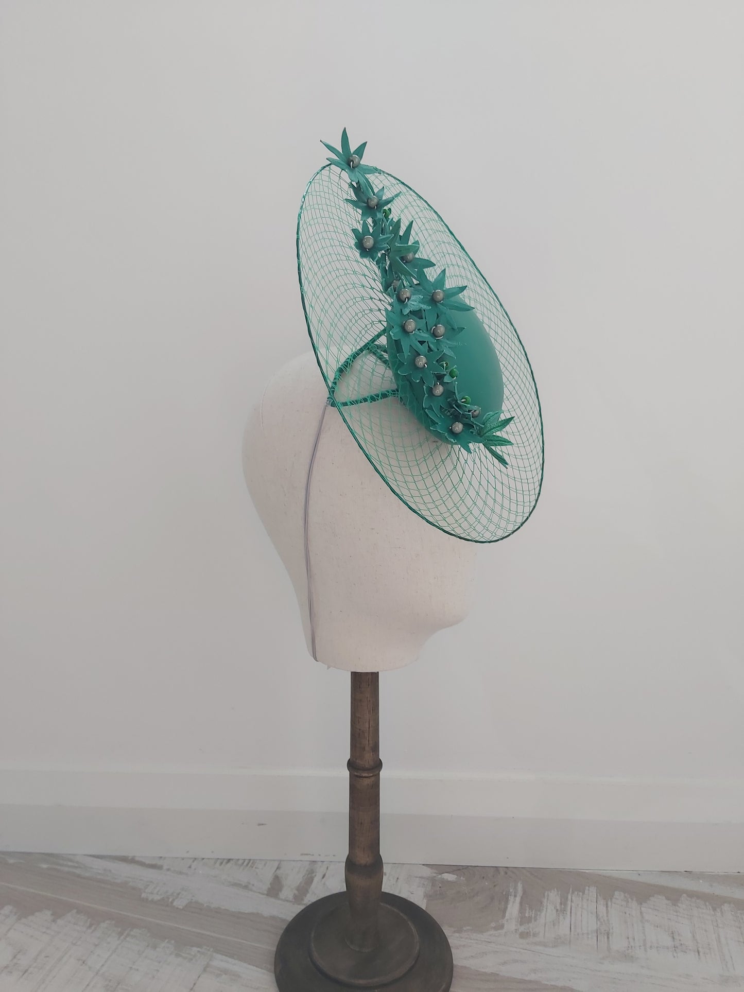 Green Veiled Headpiece