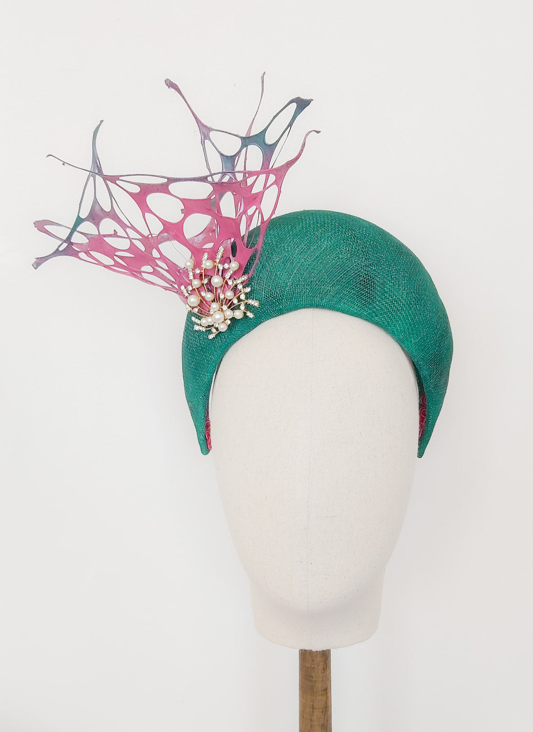 Spring Eternal - Green Sinamay Halo Crown - Fee McToal Millinery