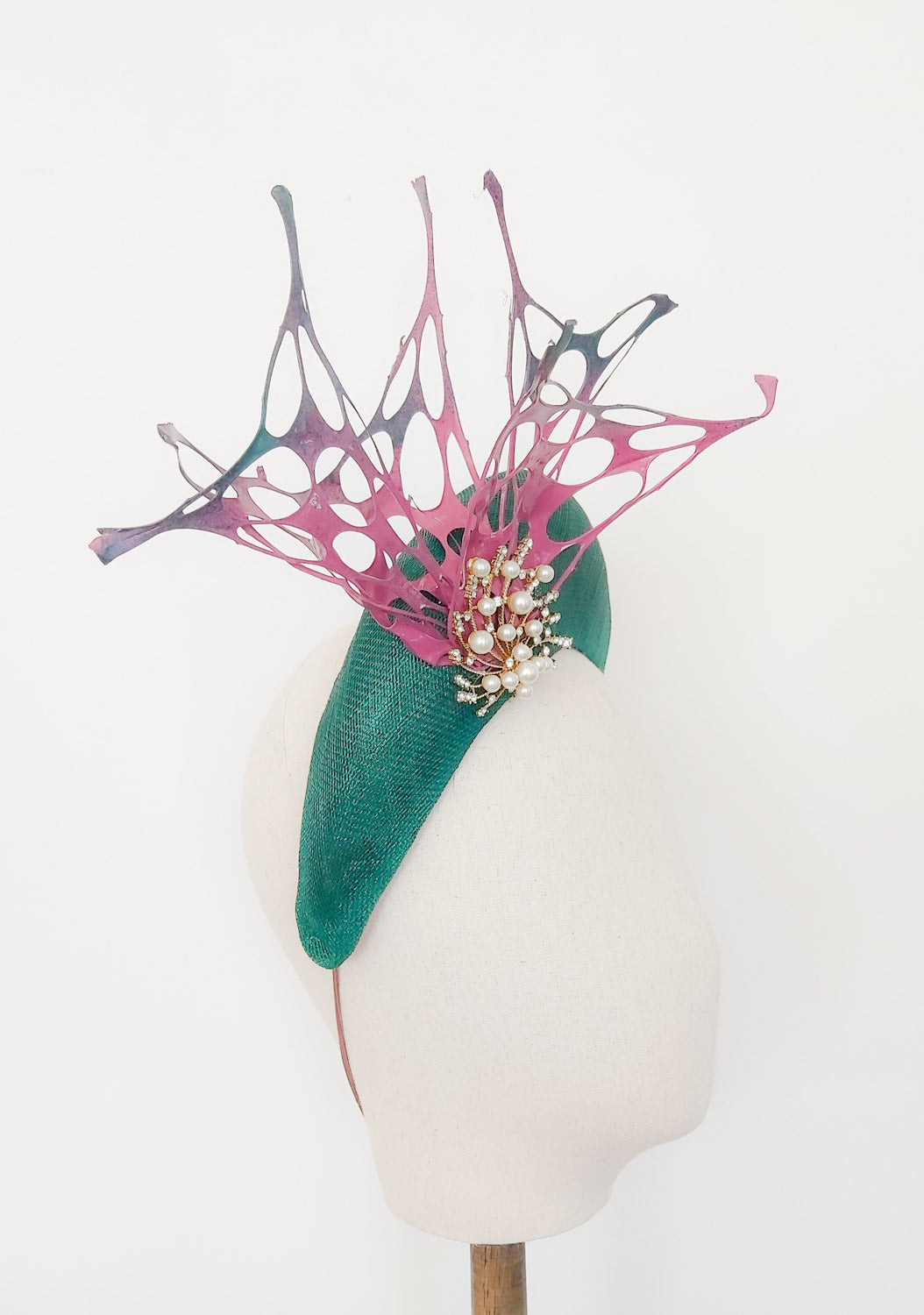 Spring Eternal - Green Sinamay Halo Crown - Fee McToal Millinery