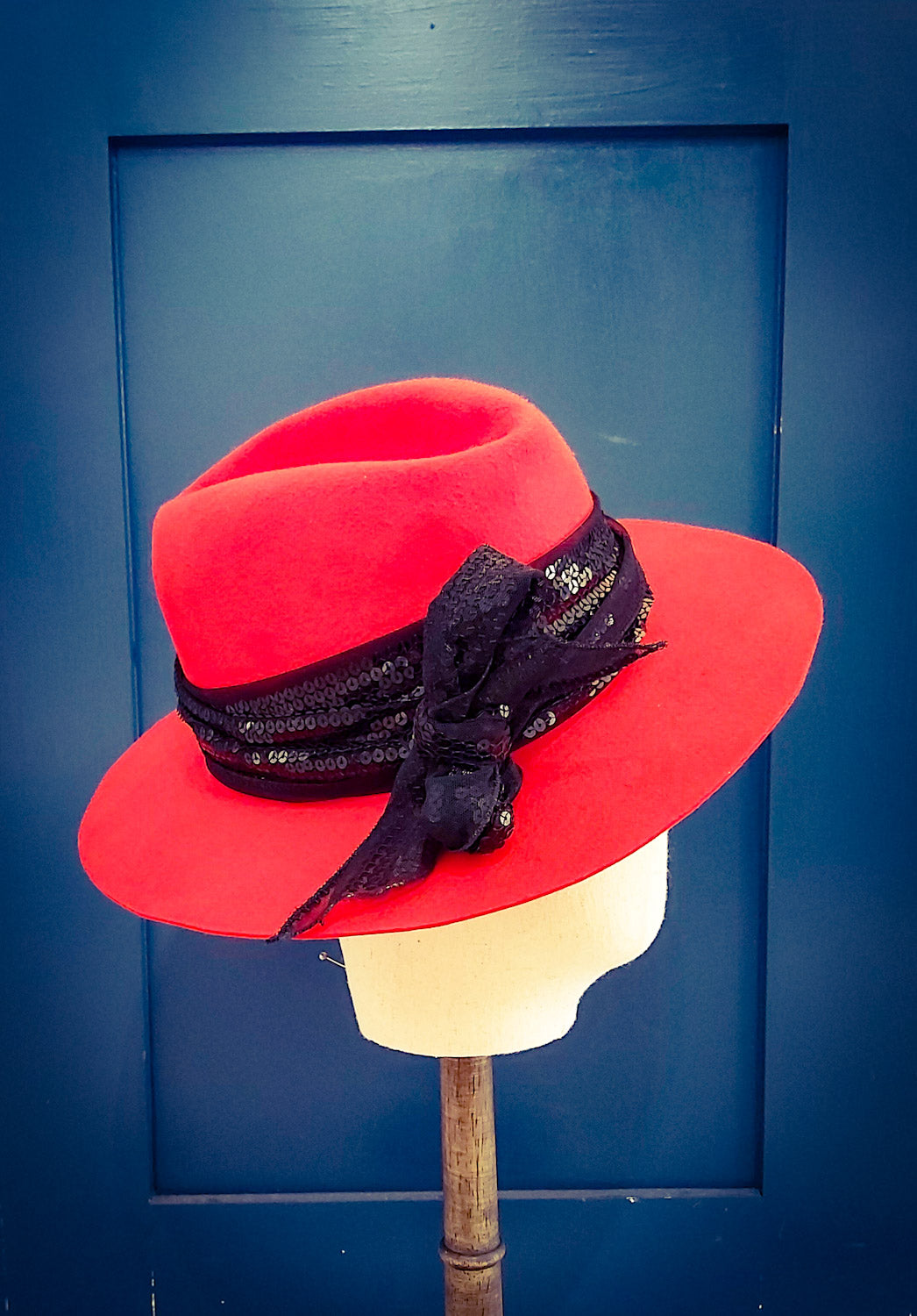 Red Felt Ladies Hat
