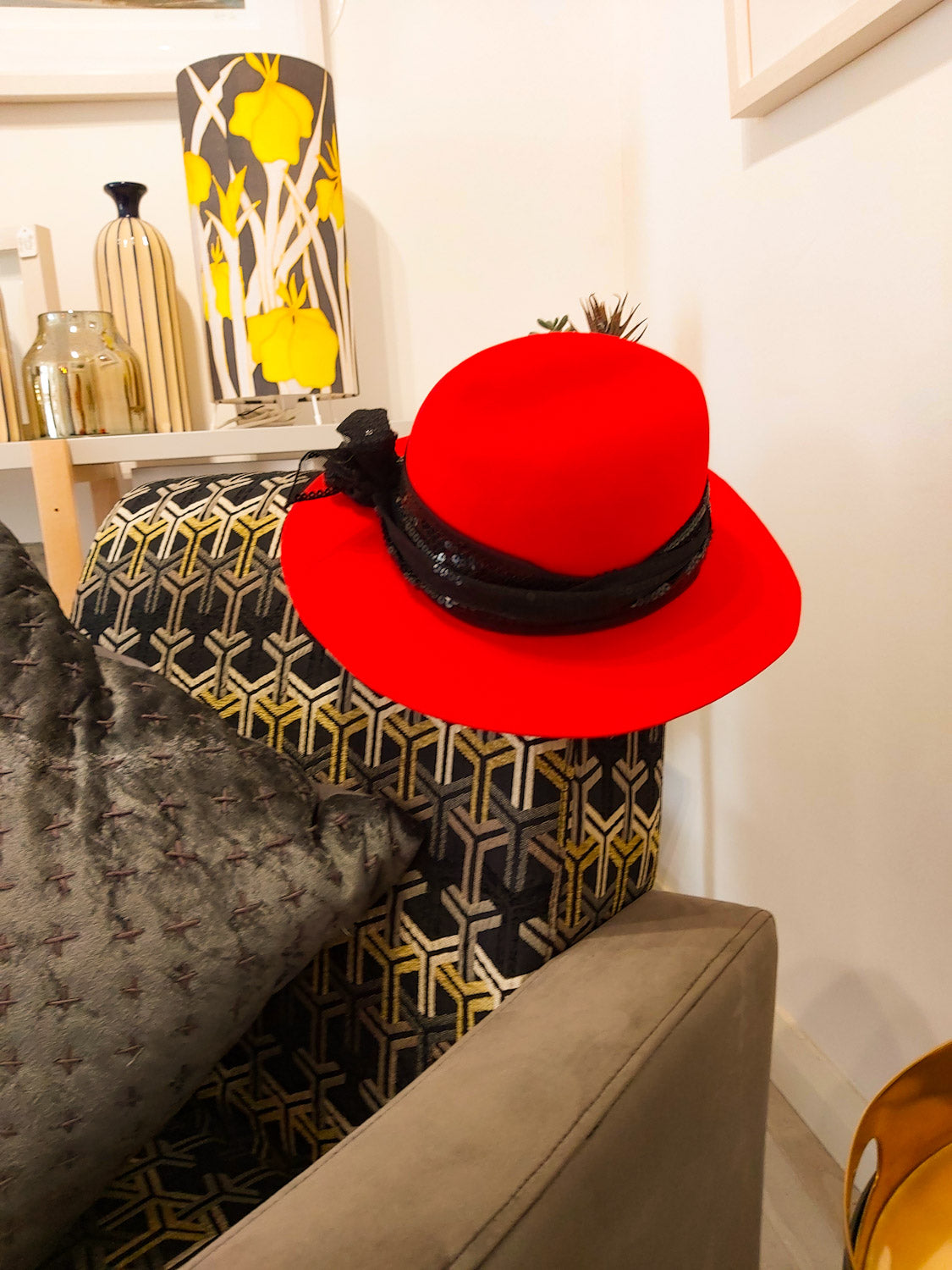 Red Felt Ladies Hat