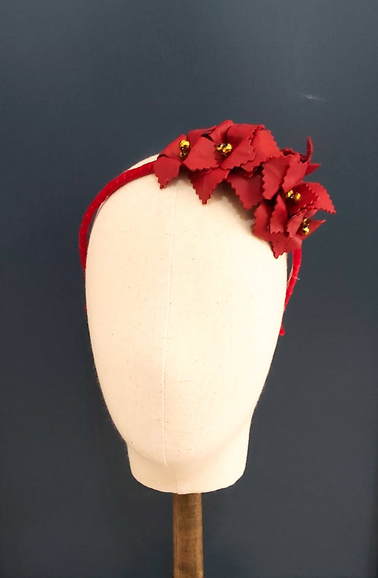 Leather Floral Hairband