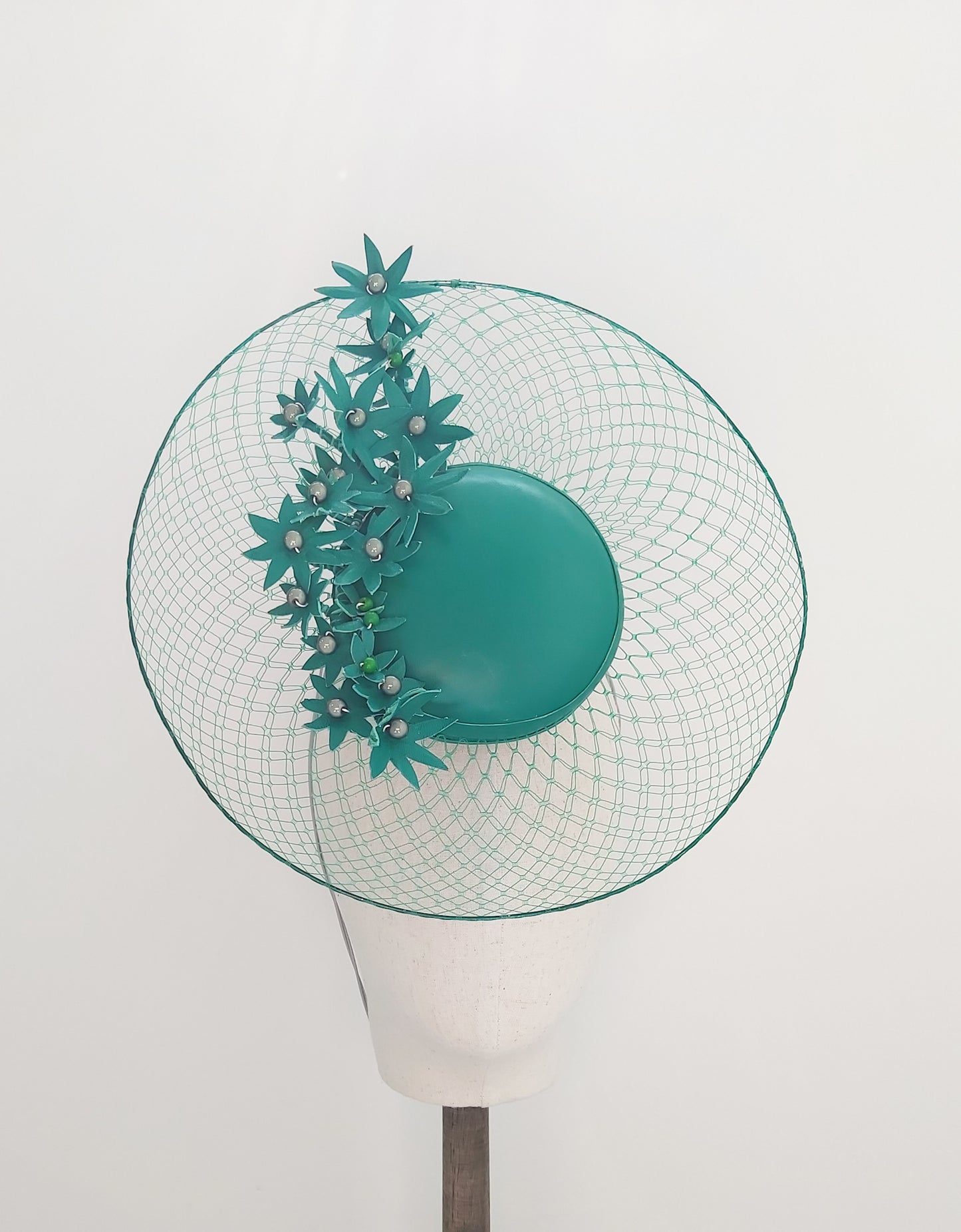 Green Veiled Headpiece