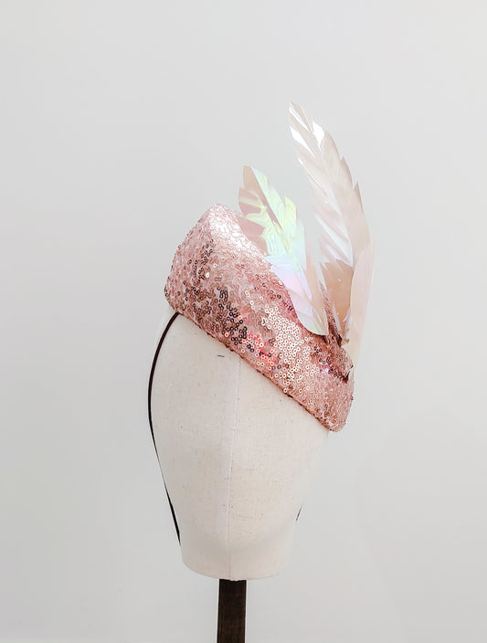 Rose Gold Sequin Fascinator