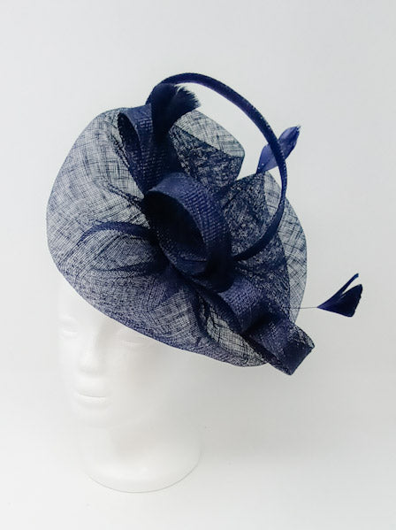 Amelia Navy Sinamay Fascinator