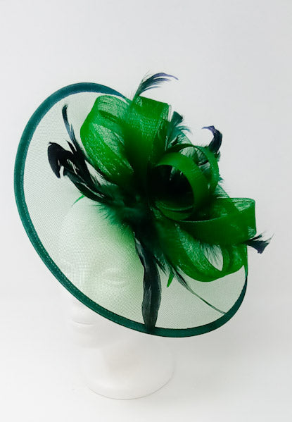 Doris - Large Green Crin Fascinator