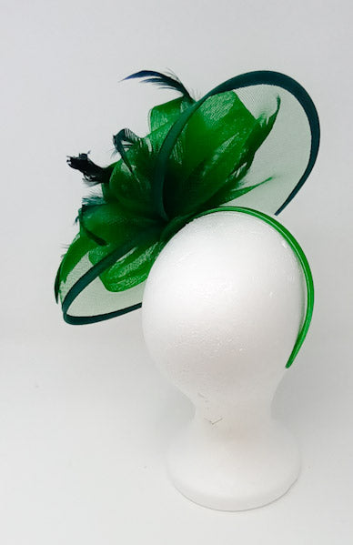 Doris - Large Green Crin Fascinator