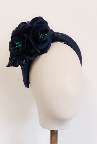 Navy Floral Headband