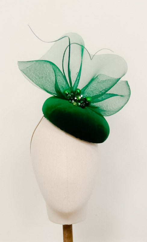 Rich Green Velvet Fascinator