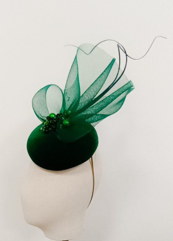Rich Green Velvet Fascinator